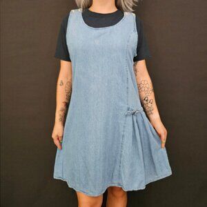 90s/00s Just Class Blues Denim Pinafore Jumper Dress